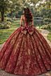 Jovani Q47377 Back Bow Basque Waist Sweet 16 Dress