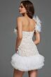 Jovani 42536 Asymmetric Neck Ruffle Hem Wedding Dress