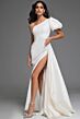 Jovani 44299 Side Slit Puff Sleeve Wedding Gown