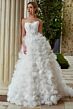 Jovani JB44604 Sweetheart Neck 3D Floral Skirt Bridal Gown