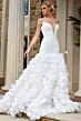 Jovani JB45121 Plunging Neck Trumpet Floral Skirt Bridal Gown