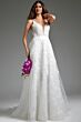 Jovani JB07147 Spaghetti Straps Plunging Neck Bridal Dress