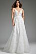 Jovani JB07147 Spaghetti Straps Plunging Neck Bridal Dress