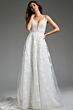 Jovani JB07147 Spaghetti Straps Plunging Neck Bridal Dress