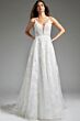 Jovani JB07147 Spaghetti Straps Plunging Neck Bridal Dress