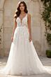Jovani JB07147 Spaghetti Straps Plunging Neck Bridal Dress