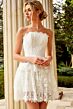Jovani 47663 Strapless Lace Scalloped Neck Wedding Dress