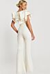 Jovani 48254 Ruffled Neck Flare-Leg Wedding Jumpsuit