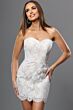 Jovani 48689 Strapless Lace Scalloped Hem Wedding Dress