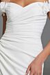 Jovani JB43323 Ruched Bodice Floral Strap Bridal Dress