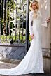 Jovani JB45767 High Neck Illusion Bell Sleeve Bridal Gown