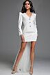 Jovani 38084 Bow Back Two Piece Wedding Dress