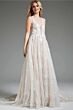 Jovani 39435 Plunging Neckline Floral Glitter Bridal Gown