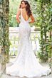 Jovani JB03864 Plunging Neckline Bare Back Wedding Gown