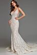 Jovani JB03864 Plunging Neckline Bare Back Wedding Gown