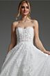 Jovani JB07165 Floral Appliques Strapless Corset Bridal Dress