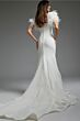 Jovani JB07433 Illusion Neckline Feather Sleeves Bridal Gown