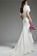 Jovani JB09153 Wrap Skirt Feather Sleeves Bridal Dress
