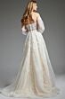 Jovani JB220004 Removable Sleeves Sheer Corset Bridal Dress