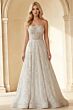 Jovani JB24563 Scalloped Neckline Glitter Lace Wedding Dress