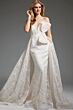 Jovani JB24653 Bow Applique Panel Train Bridal Dress