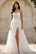 Jovani JB25730 High Slit Strapless Corset Bridal Dress