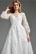 Jovani JB25731 Bishop Sleeves Embroidered Bridal Gown
