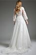 Jovani JB25731 Bishop Sleeves Embroidered Bridal Gown