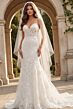 Jovani JB37538 Spaghetti Straps Embroidered Wedding Gown
