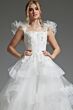 Jovani JB37575 Flounce Skirt Ruffle Strap Wedding Dress