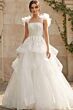 Jovani JB37575 Flounce Skirt Ruffle Strap Wedding Dress