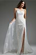Jovani JB37601 Panel Train One Shoulder Wedding Dress