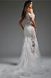 Jovani JB38224 Illusion Side Floral Appliques Wedding Dress