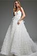 Jovani JB38958 Ruffle Skirt Pleated Bodice Wedding Gown