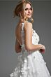 Jovani JB40511 Floral Appliques Plunging Neck Bridal Gown