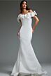 Jovani JB40594 Floral Neckline Illusion Back Wedding Dress