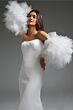 Jovani JB40601 Detached Sleeves Button Back Bridal Gown