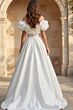 Jovani JB40795 Floral Sleeve Button Back Wedding Dress
