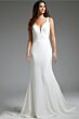 Jovani JB42222 Lace Back Plunging Neck Wedding Gown