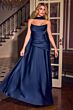 LaDivine 7432 Asymmetric Waist Draped Satin Bridesmaid Dress