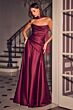 LaDivine 7432 Asymmetric Waist Draped Satin Bridesmaid Dress