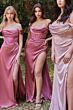 LaDivine 7492C Corset Bodice Cowl Neck Dress
