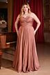 LaDivine 7496 Knot Bodice Strapless Sweetheart Dress