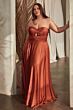 LaDivine 7496 Knot Bodice Strapless Sweetheart Dress