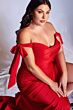 LaDivine CD943 Bow Straps Off The Shoulder Dress