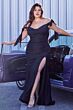 LaDivine CD943 Bow Straps Off The Shoulder Dress