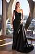 LaDivine PT004 Asymmetric Neck Side Overskirt Dress