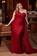LaDivine PT004 Asymmetric Neck Side Overskirt Dress
