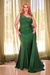 LaDivine PT004 Asymmetric Neck Side Overskirt Dress