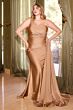 LaDivine PT004 Asymmetric Neck Side Overskirt Dress